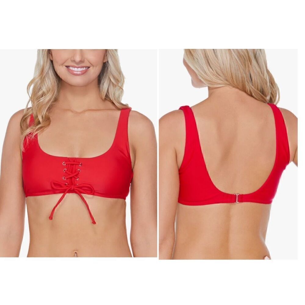 Raisins Women's Bermuda Solids Lace Up Bikini Top